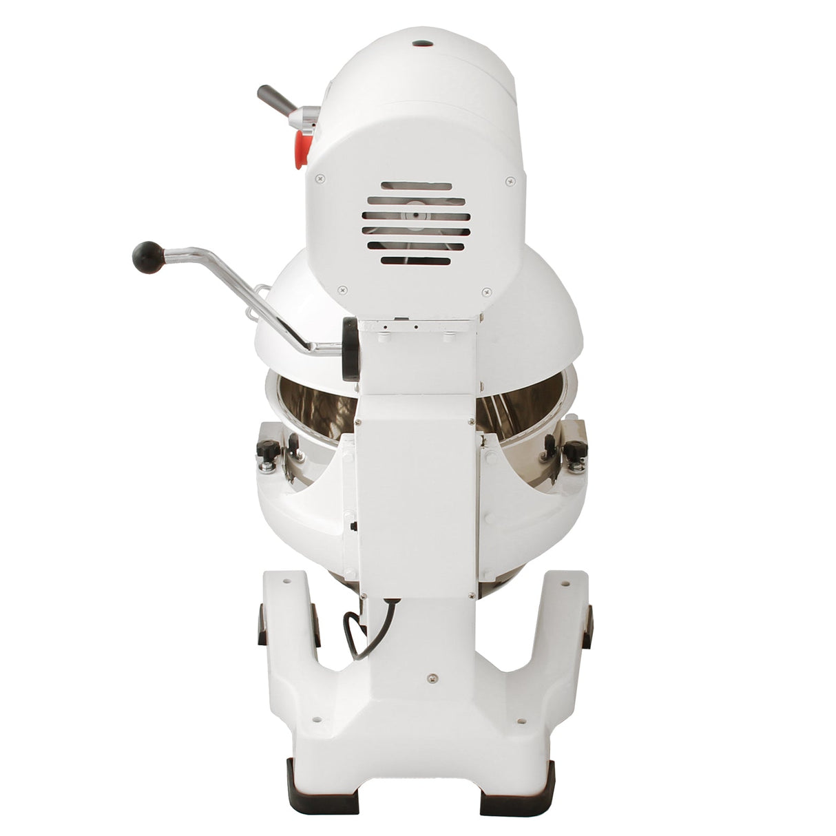 Commercial 20L planetary food mixer in sleek white, featuring a stainless steel bowl, sturdy base, and user-friendly controls for efficient mixing