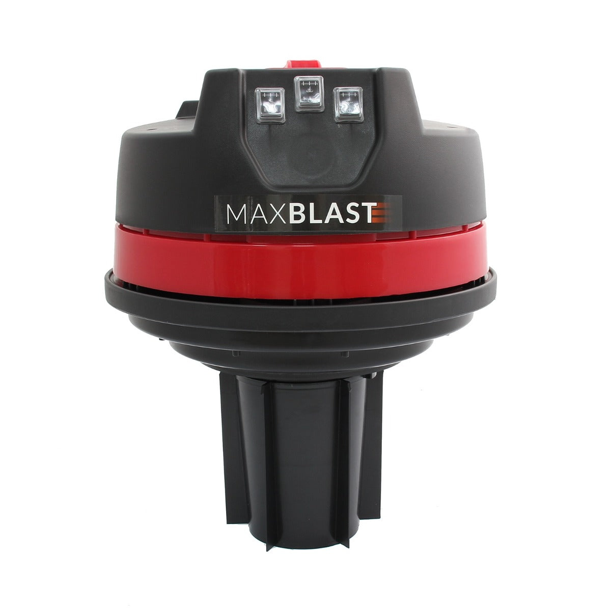 MAXBLAST 80L industrial vacuum cleaner features a sleek black and red design, with a sturdy build and powerful suction capabilities