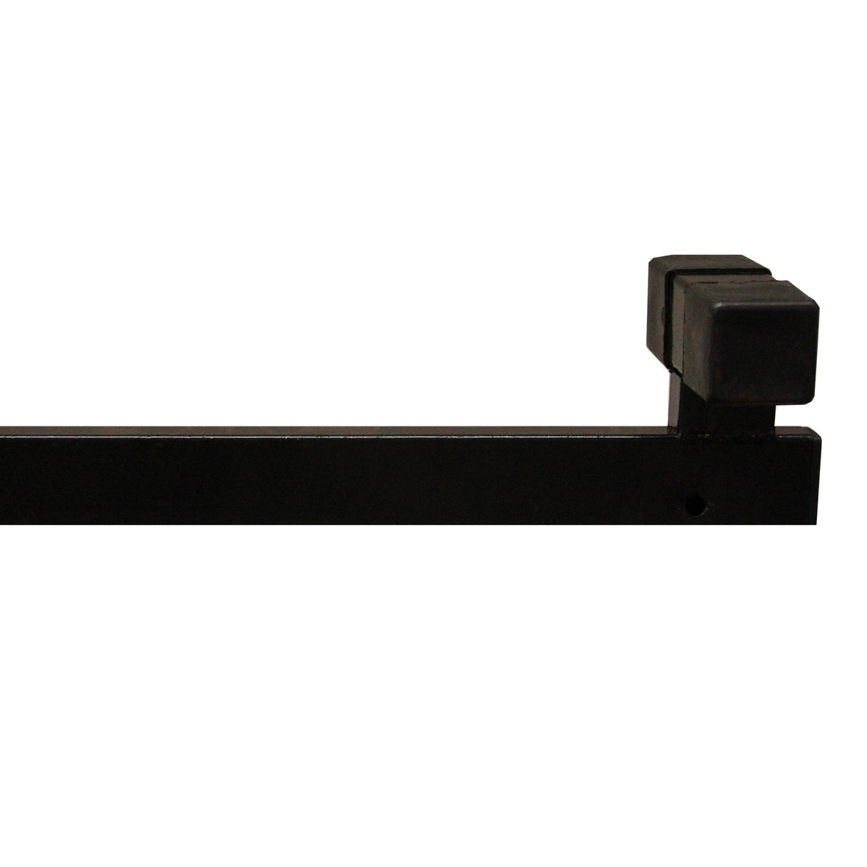 Black metal drywall lifter hoist with a sturdy frame and a square attachment for secure plasterboard handling and lifting