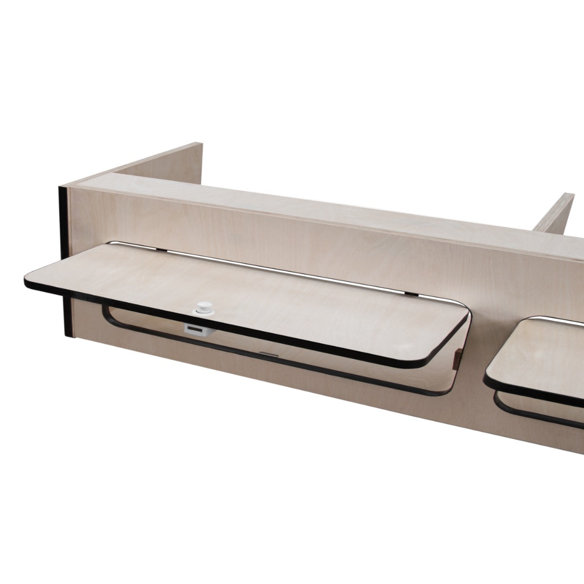 Overhead Camper Cabinet With Black Trim – 120cm x 25cm x 25cm