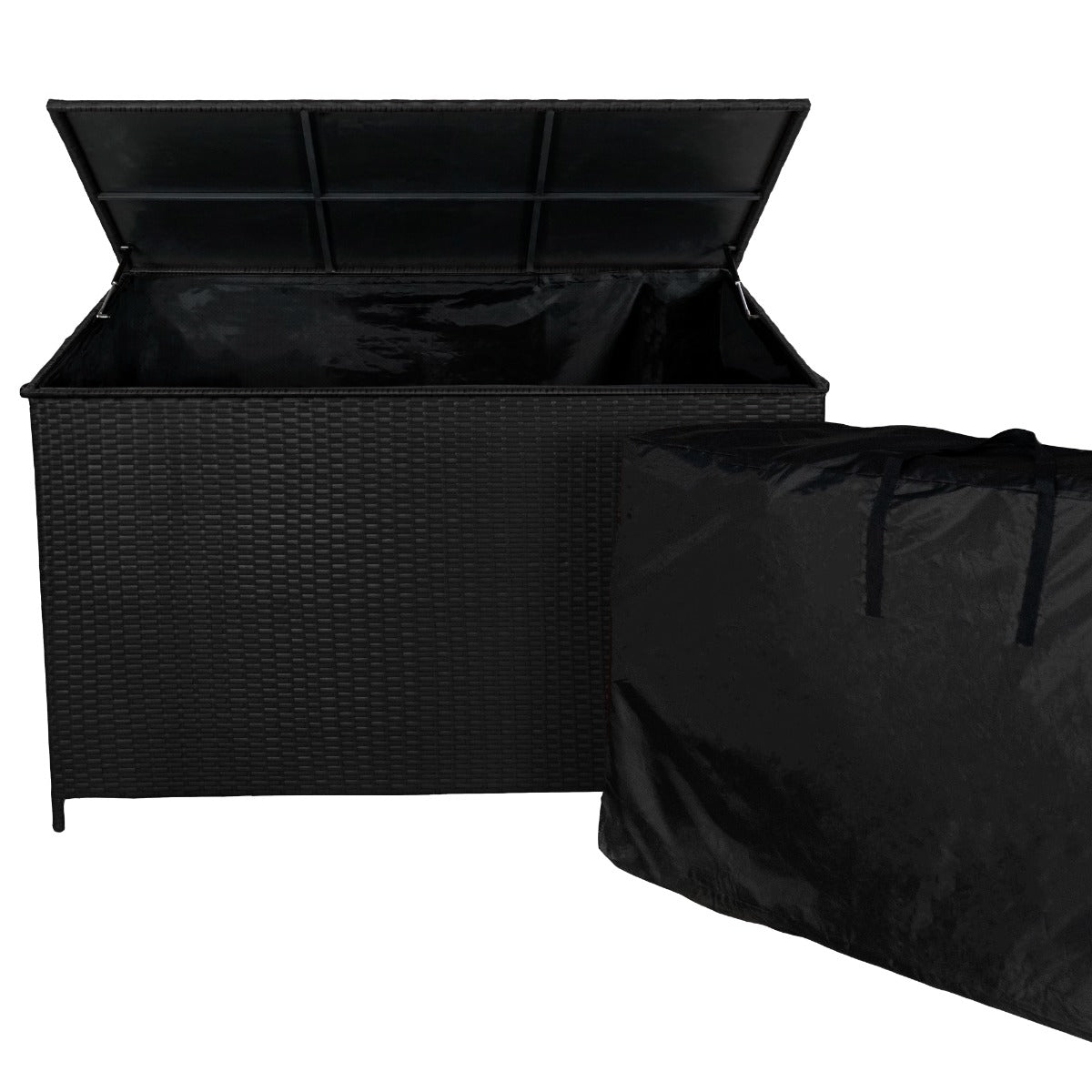 Rattan Cushion Storage Box 582L - Black