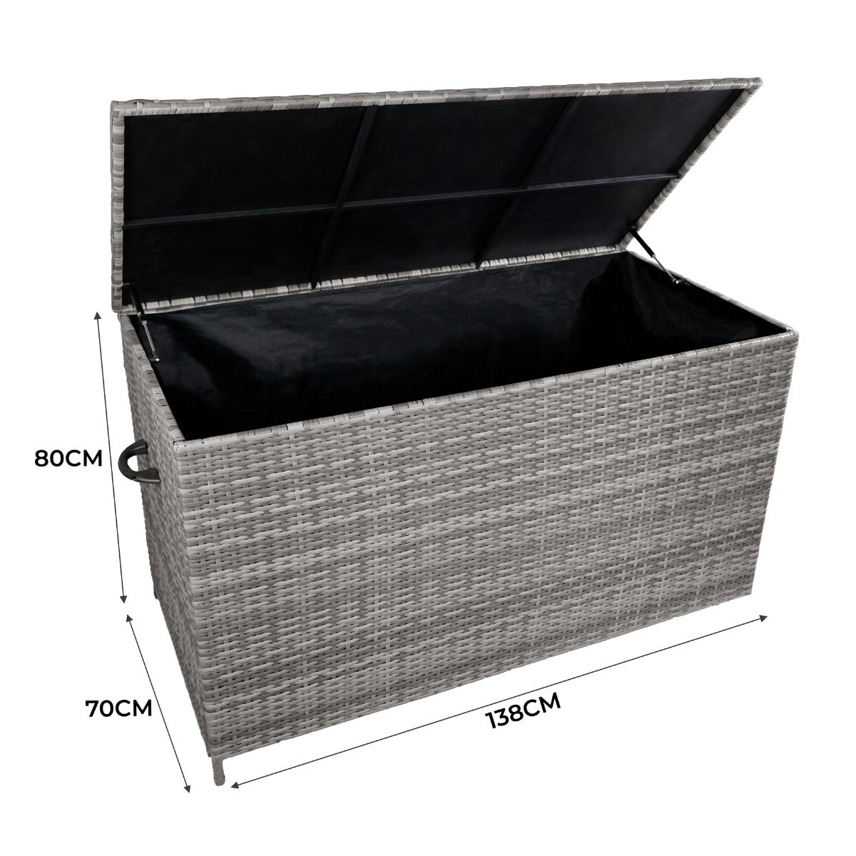 Rattan Cushion Storage Box 582L - Grey