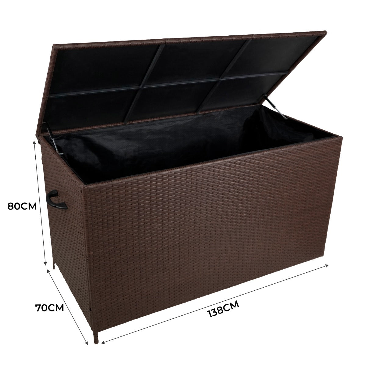 Rattan Cushion Storage Box 582L - Brown