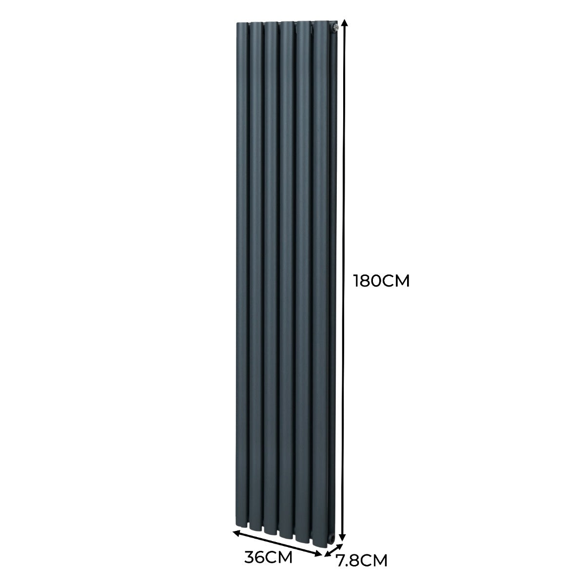 Oval Column Radiator – 1800mm x 360mm – Anthracite Grey