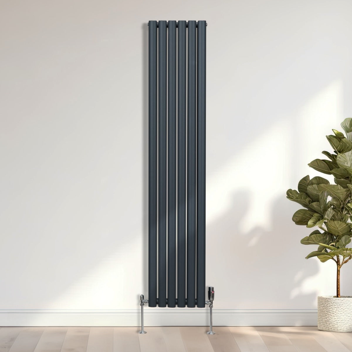 Oval Column Radiator – 1800mm x 360mm – Anthracite Grey