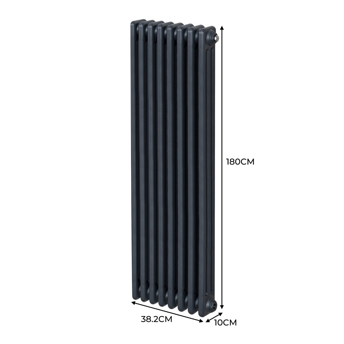 Traditional 3 Column Radiator - 1800 x 382mm - Anthracite Grey