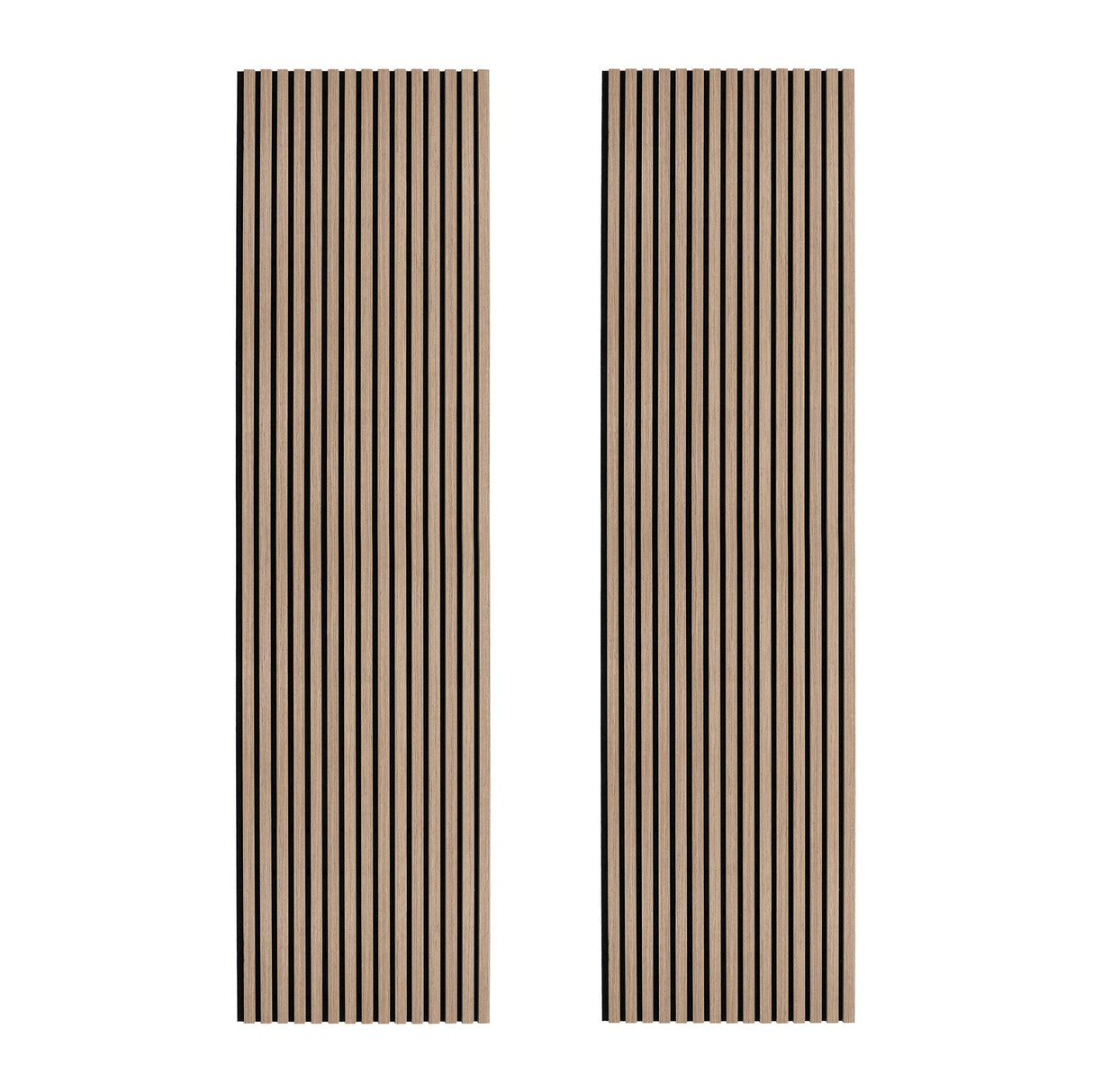 Acoustic Slat Wall Panels x 2 - Light Walnut