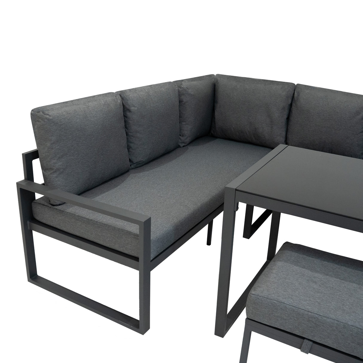 Aluminium Corner Sofa Set - Anthracite Grey