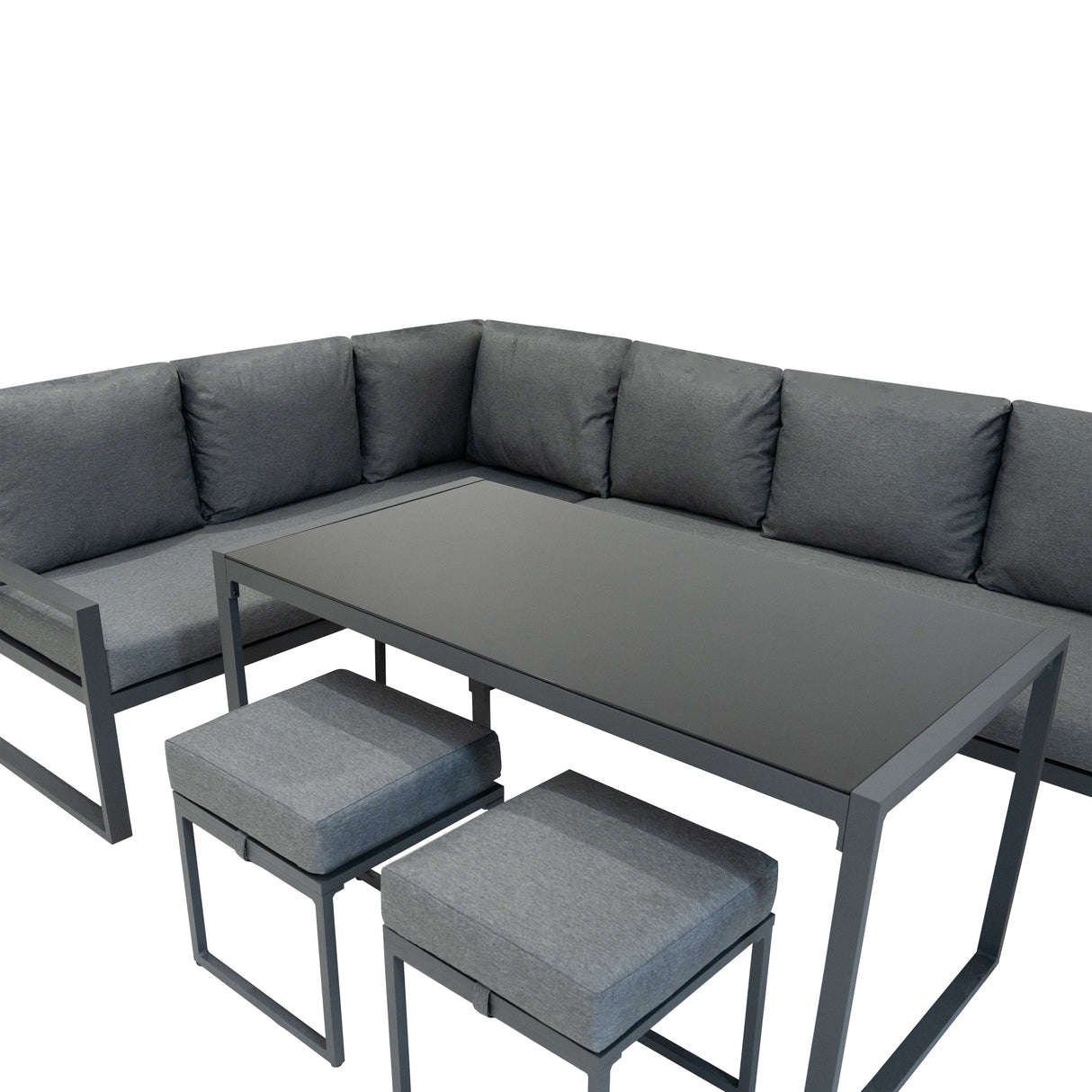 Aluminium Corner Sofa Set - Anthracite Grey