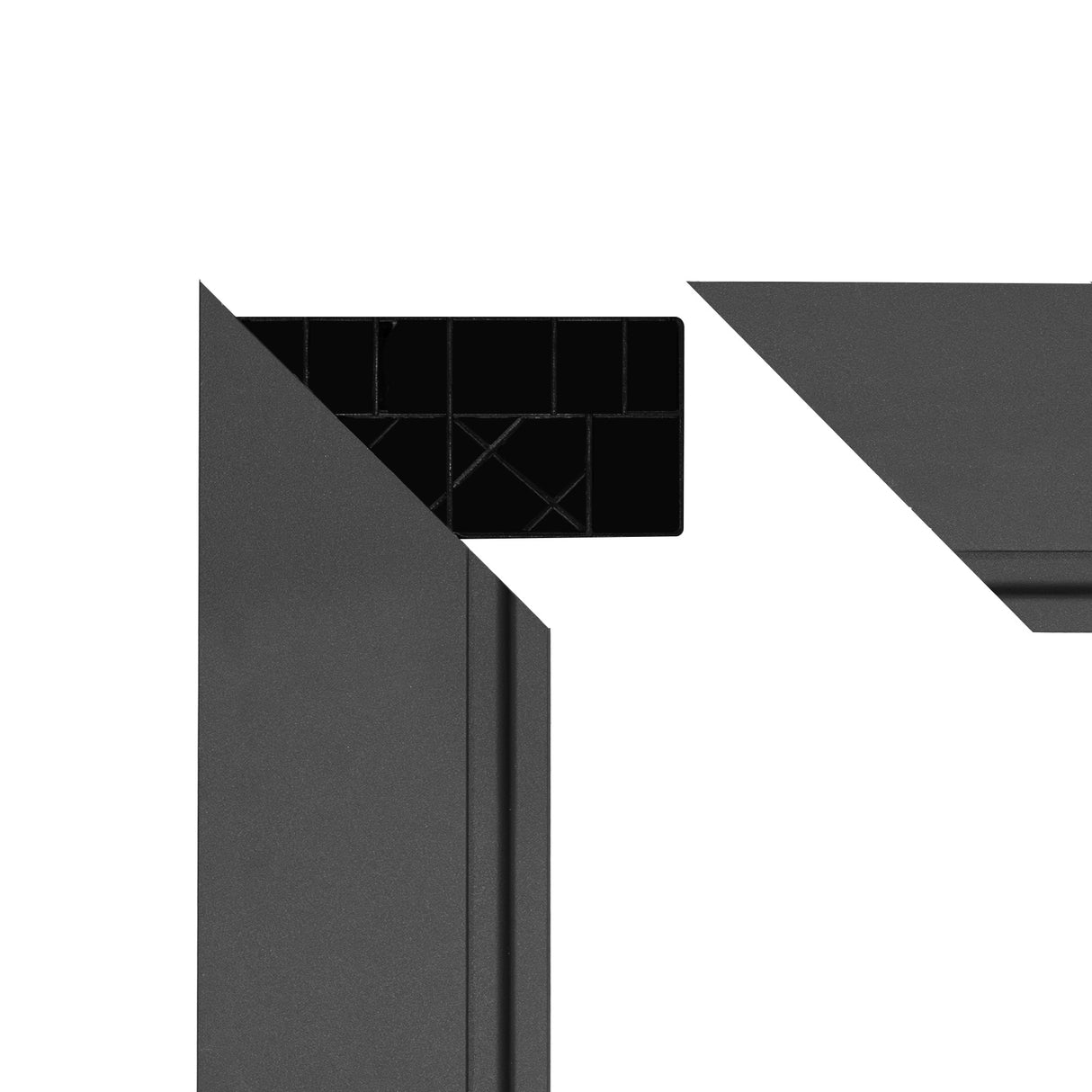 Grey composite panel gate corner showcasing sleek lines, smooth texture, and modern design elements for enhanced durability and style