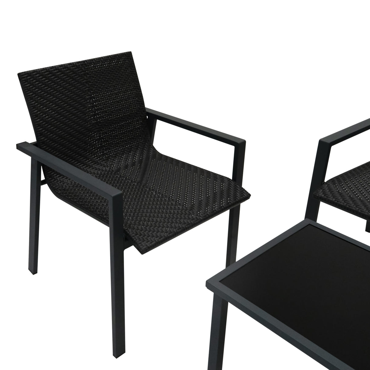 Rattan Patio Furniture Set - Black