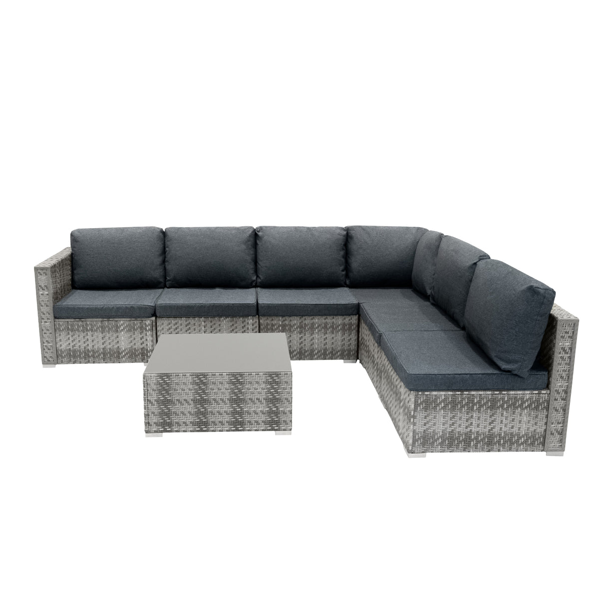 Rattan Modular 7 Piece Furniture Set - Grey