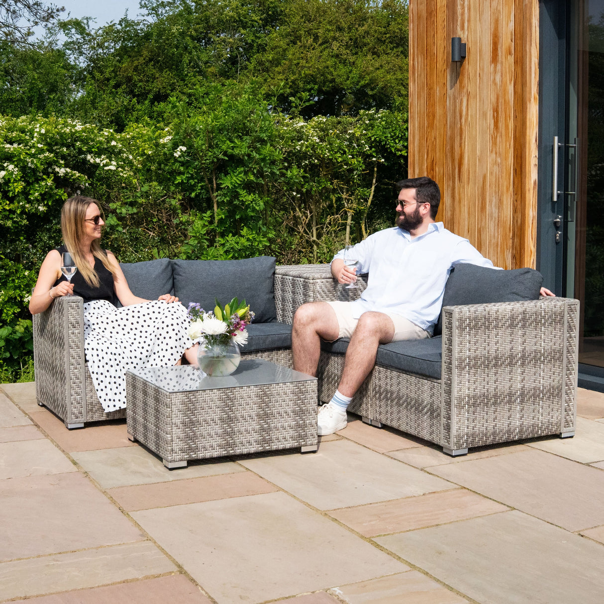 Rattan Modular 6 Piece Furniture Set – Grey