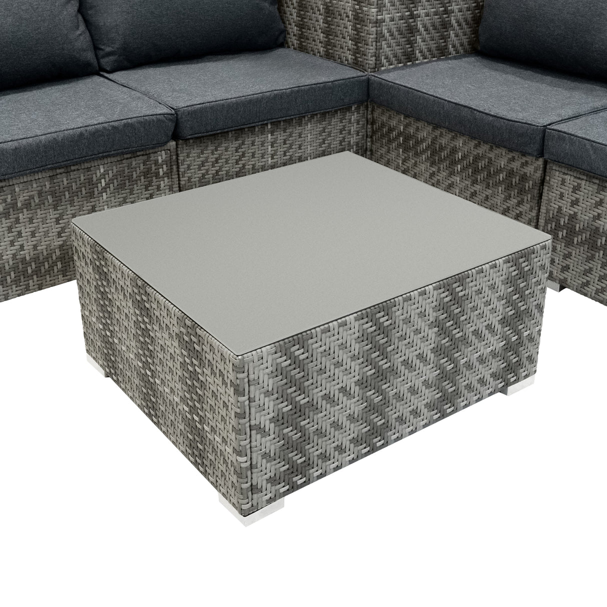 Rattan Modular 6 Piece Furniture Set – Grey