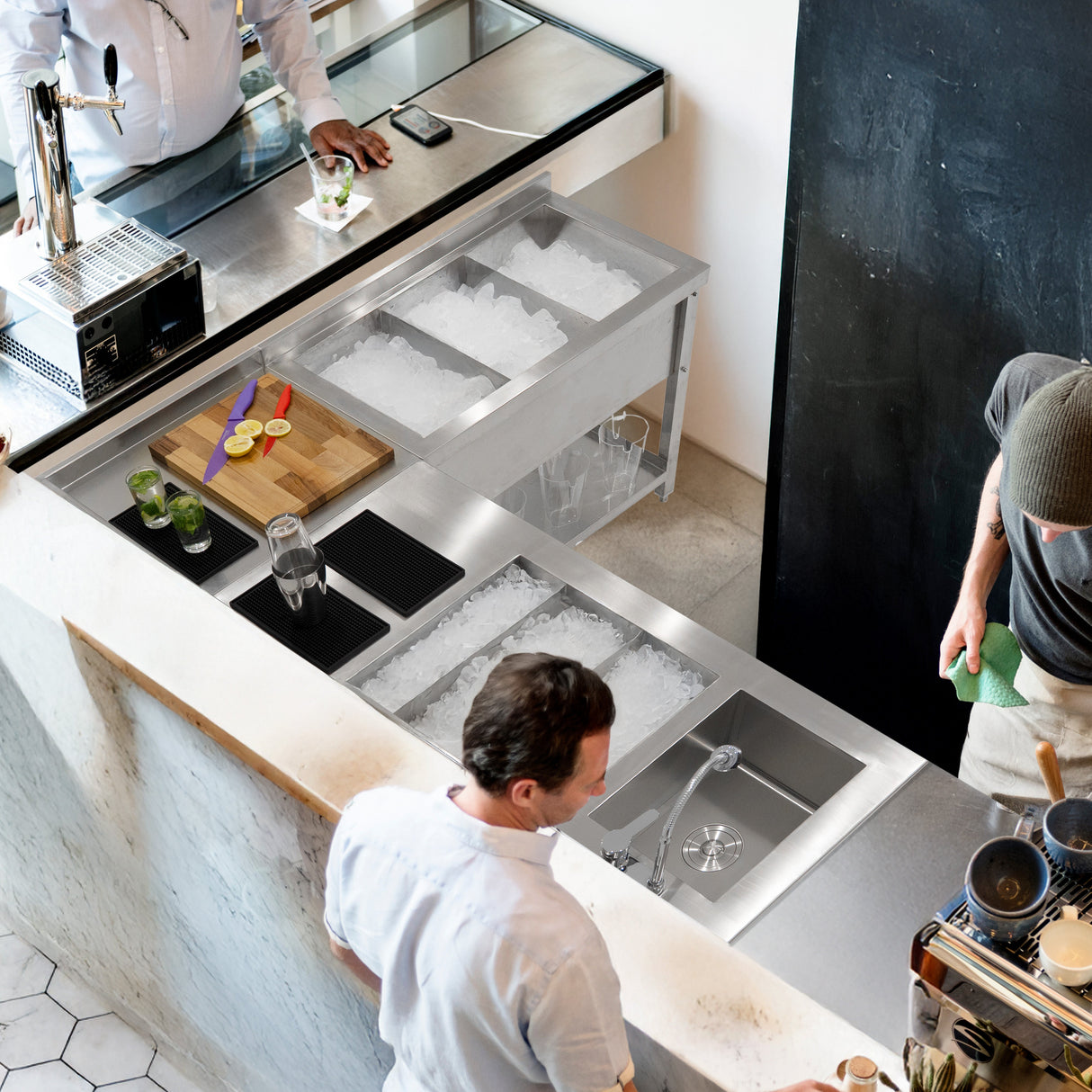 Modular Cocktail Bar Station with Ice Well