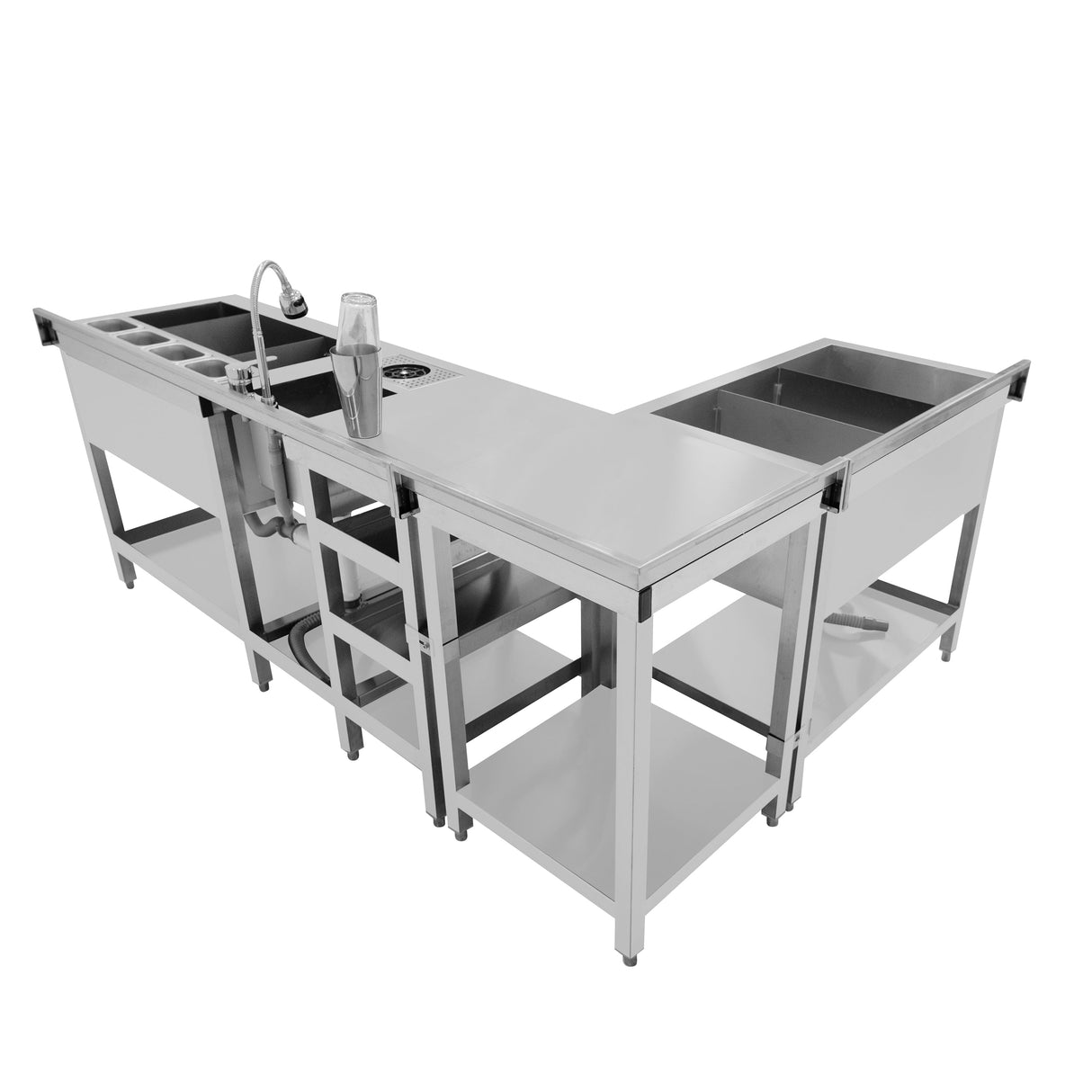 Deluxe Modular Cocktail Bar Station with Ice Well