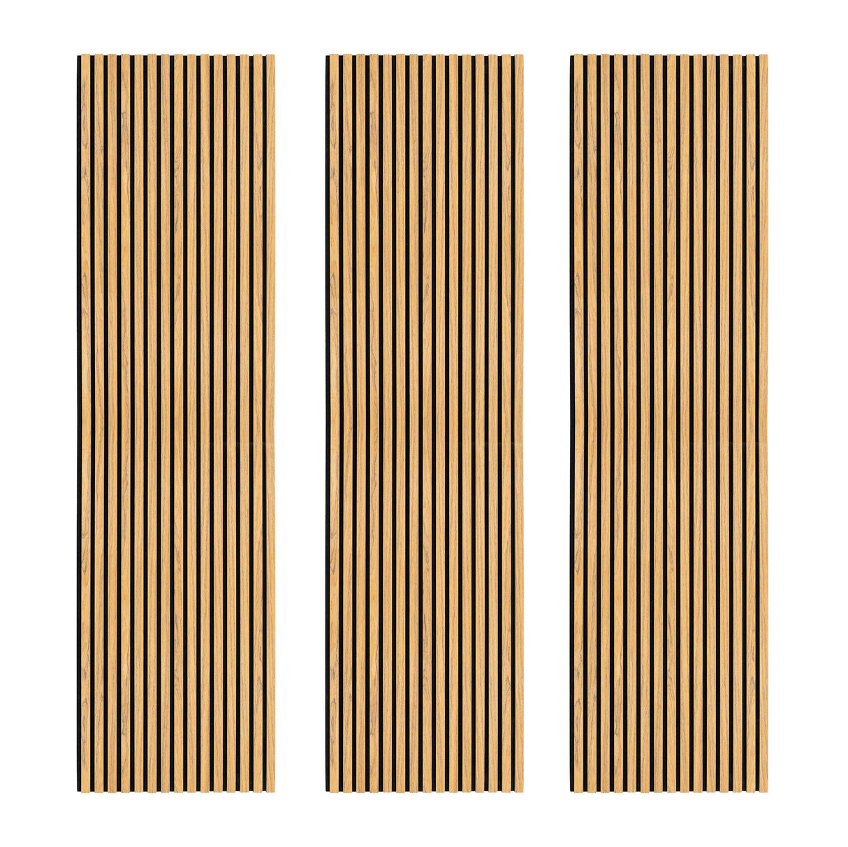 Acoustic Slat Wall Panels x 3 - Oak