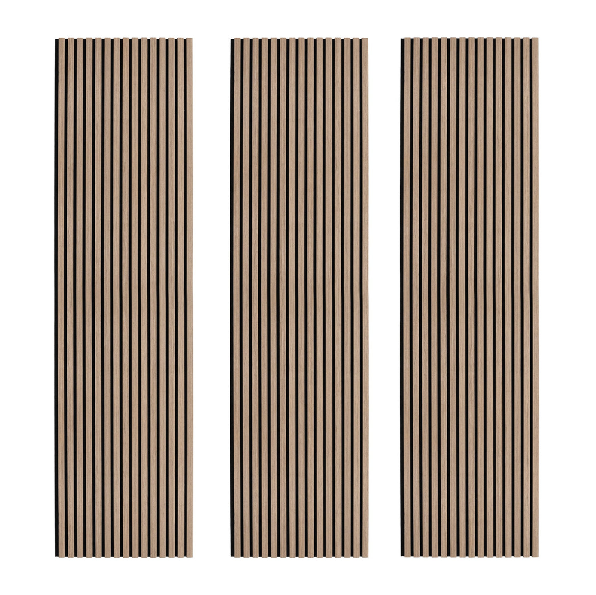 Acoustic Slat Wall Panels x 3 - Light Walnut