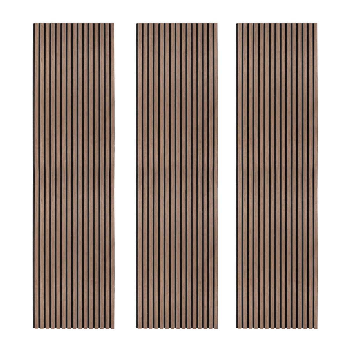 Acoustic Slat Wall Panels x 3 - Dark Walnut