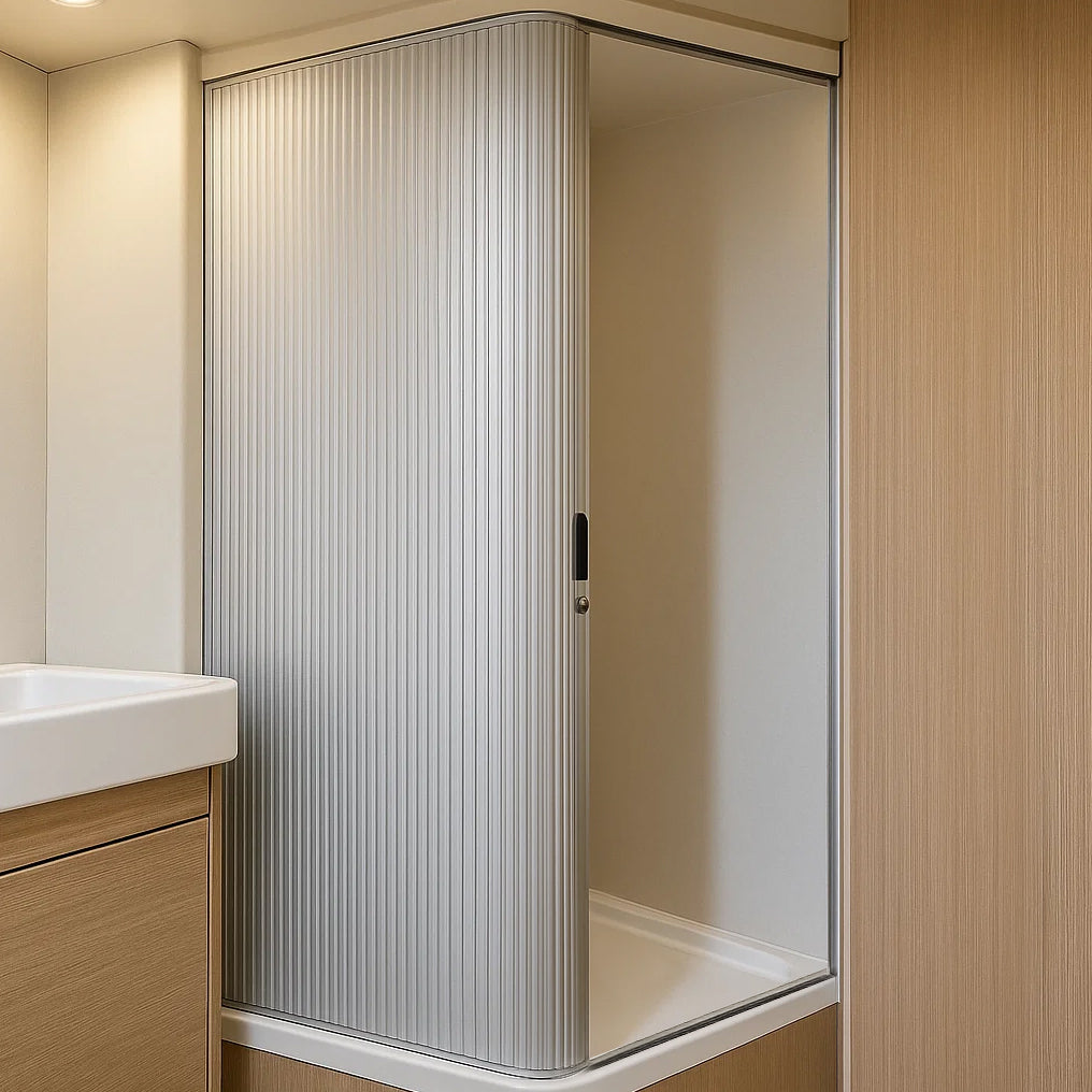 Tambour Shower Door – Silver