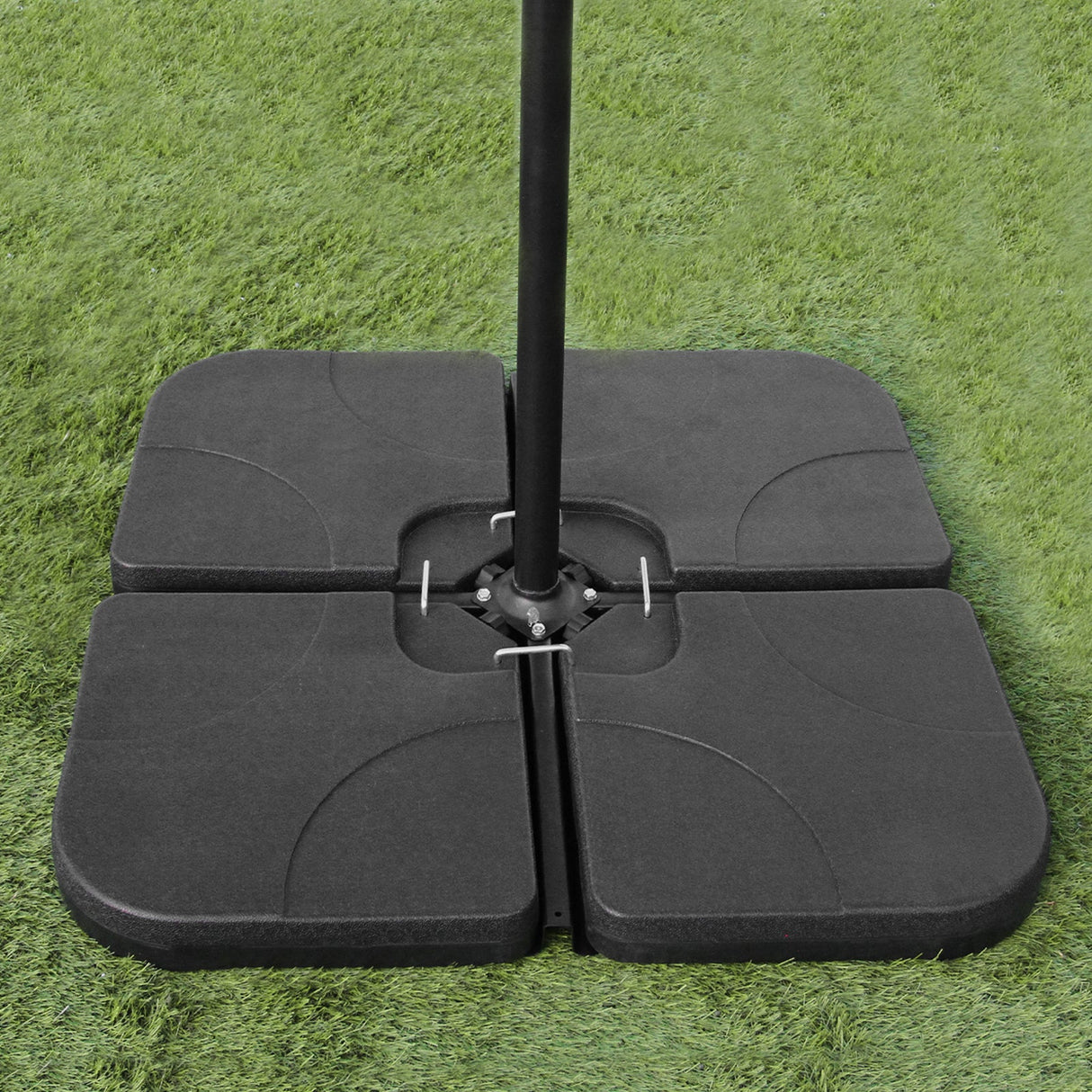 Anthracite 4 Piece Sofa Set With Black Parasol & Base