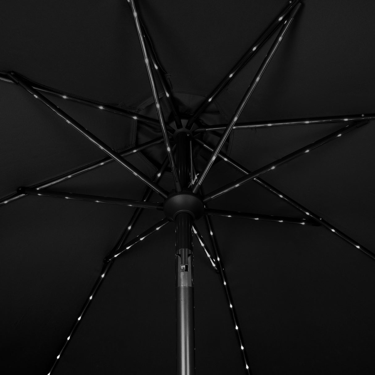 LED Tilt Parasol 2.7m – Black