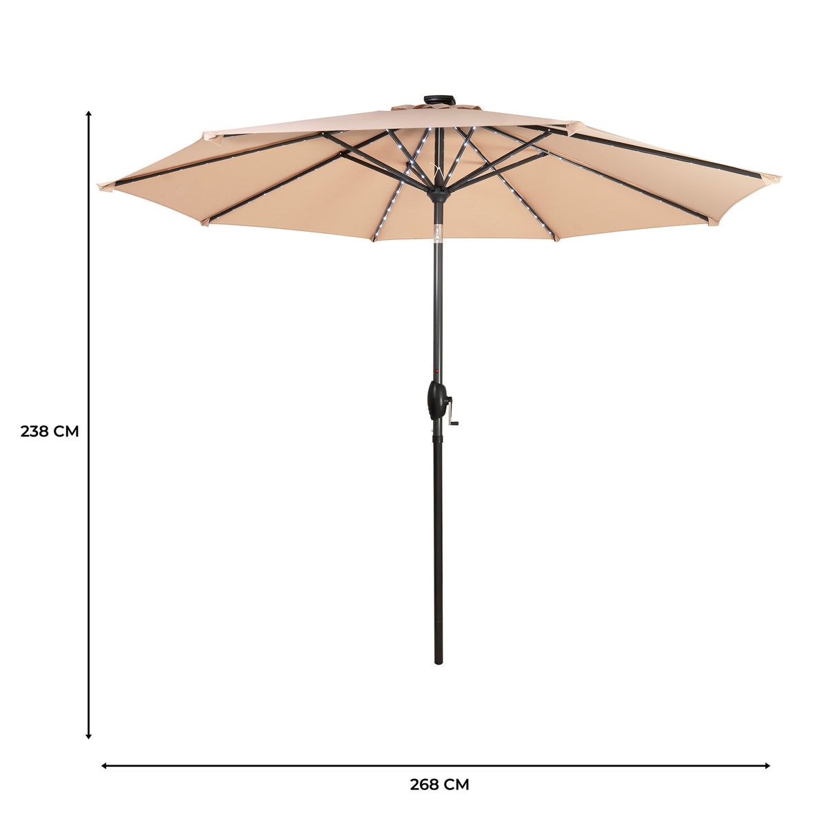 LED Tilt Parasol 2.7m – Beige