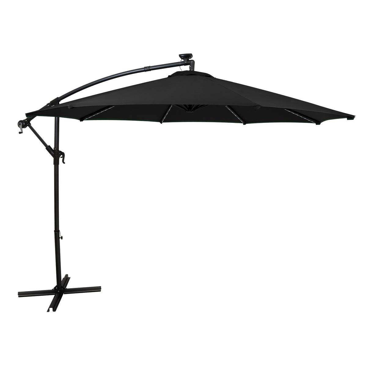 LED Cantilever Parasol 3m – Black