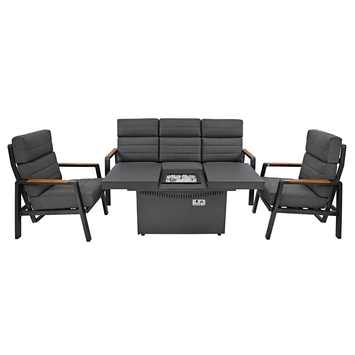 5 Seater Reclining Furniture Set With Firepit