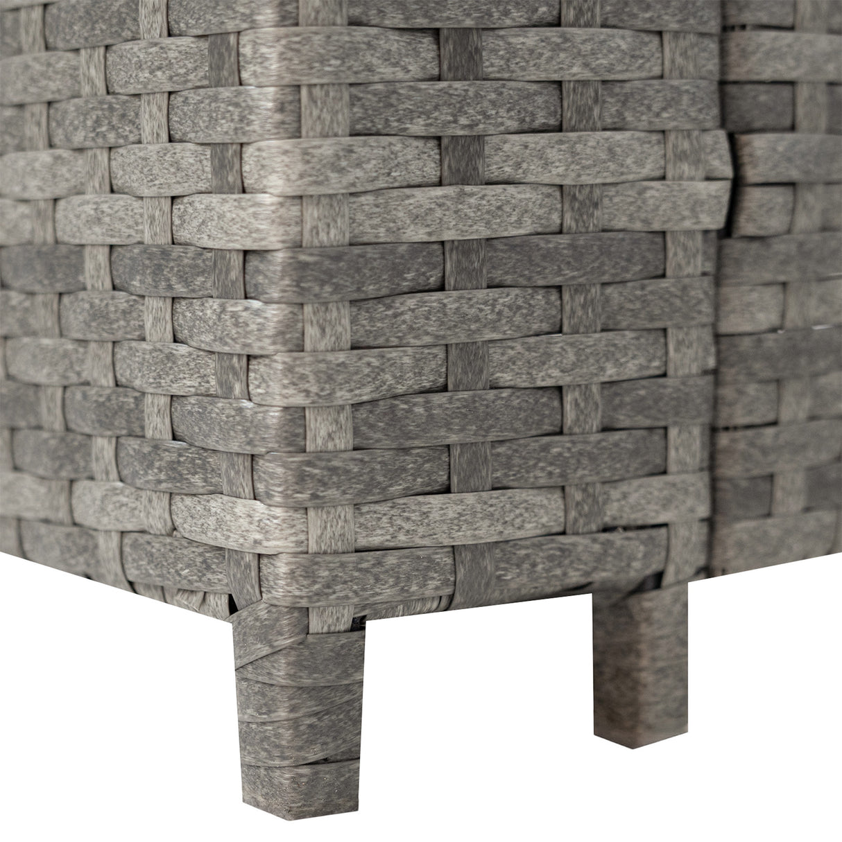 8 Seater Rattan Furniture Set With Firepit – Grey