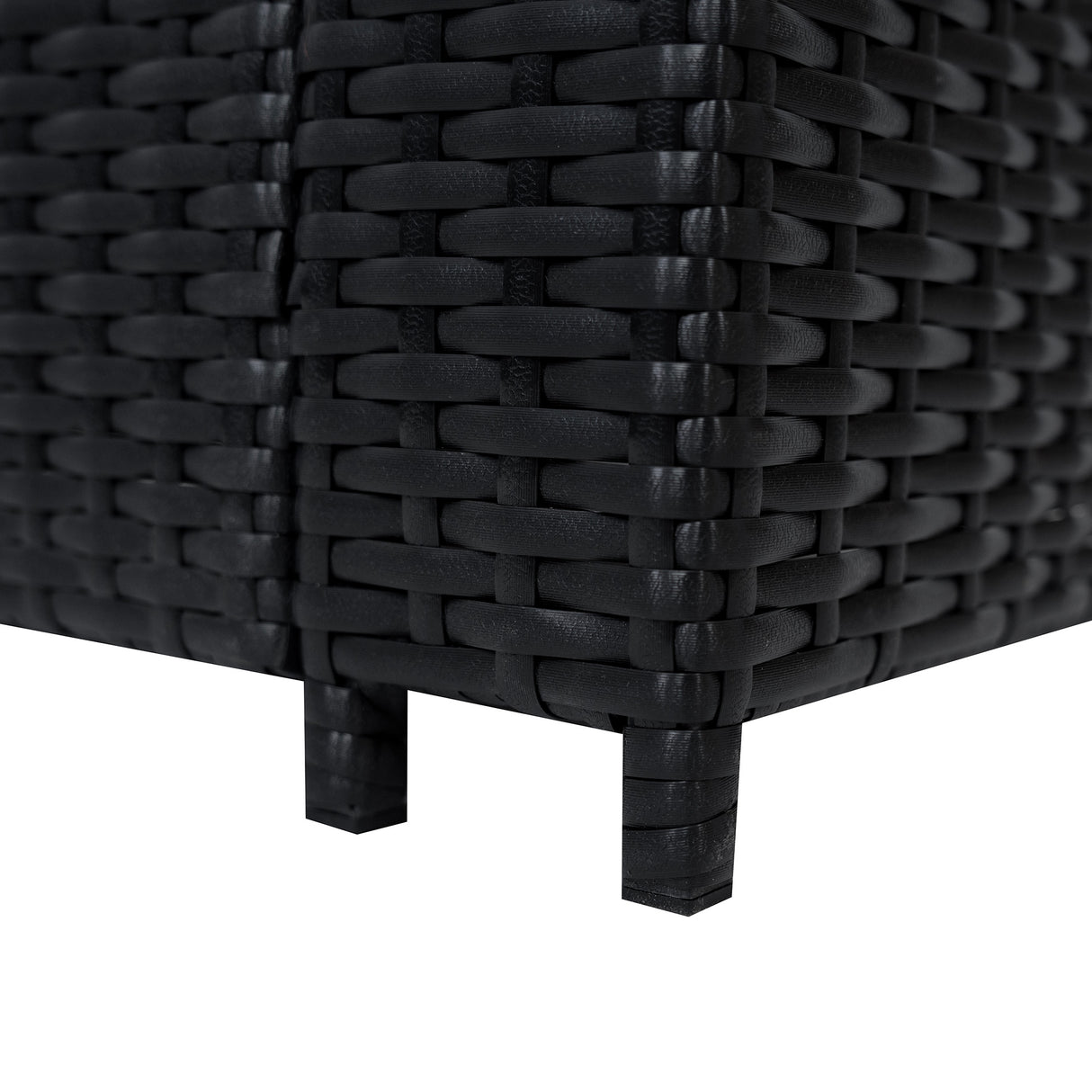 11 Seater Rattan Furniture Set With Firepit – Black