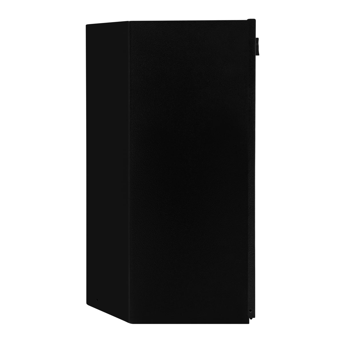 Sturdy black gas bottle locker designed for 6kg bottles, featuring a textured finish and secure locking mechanism for safety