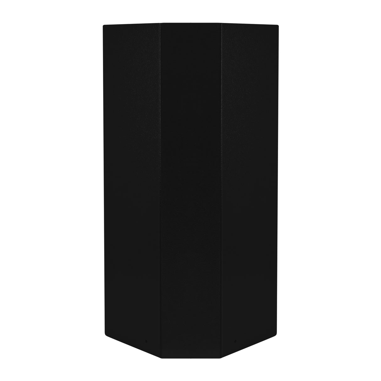 Black gas bottle locker designed for 6kg bottles, featuring a sturdy metal construction and a sleek, angular shape for secure storage