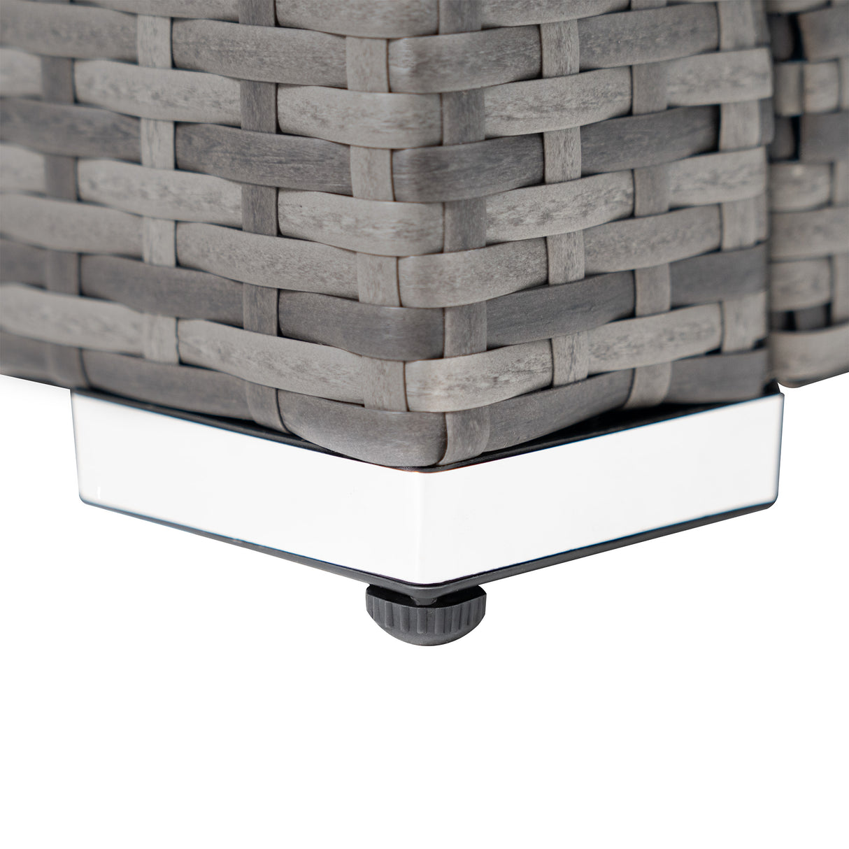 Rattan Corner Set With Composite Table – Grey