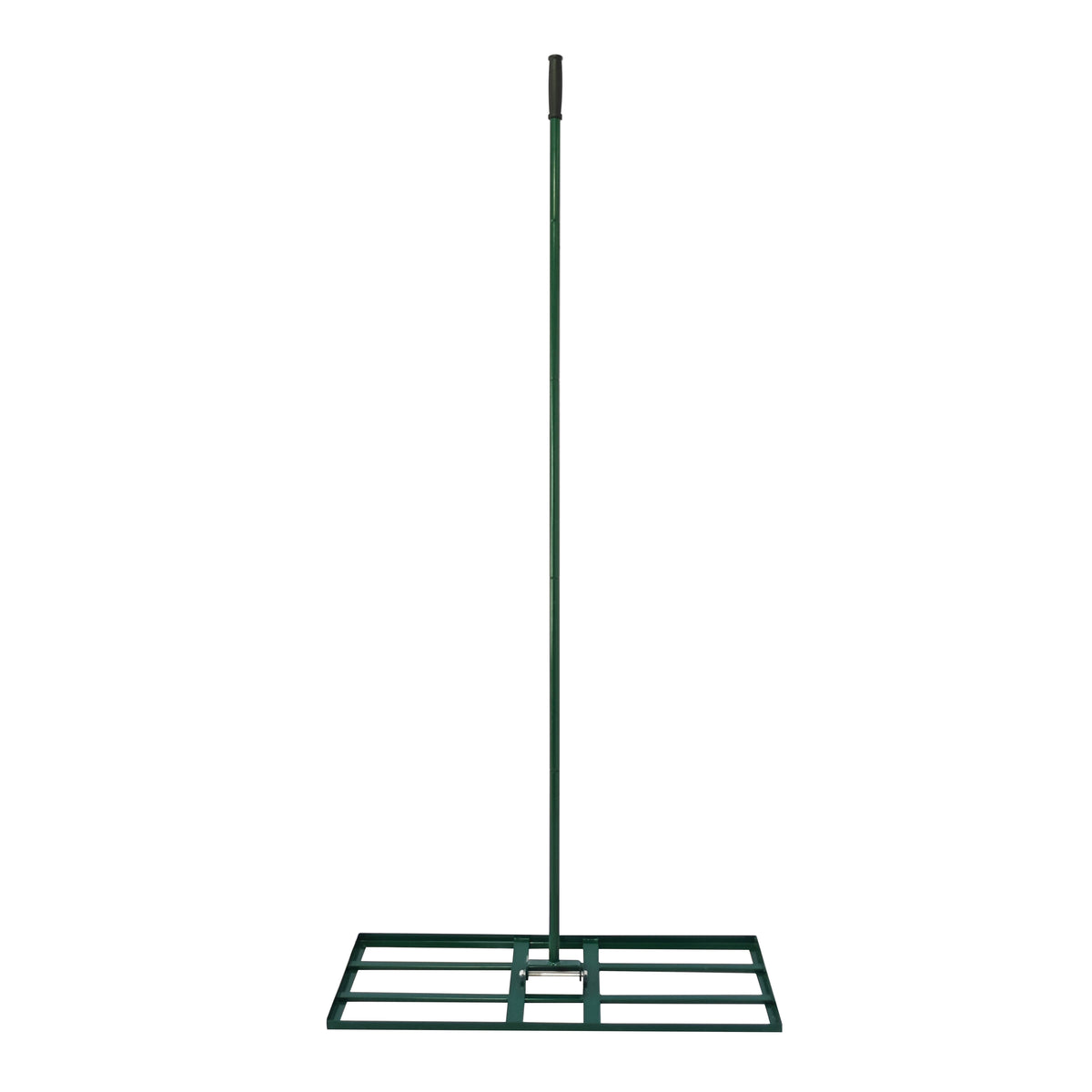 100cm green lawn leveller with a sturdy metal frame and long handle, designed for smoothing and leveling soil or grass surfaces