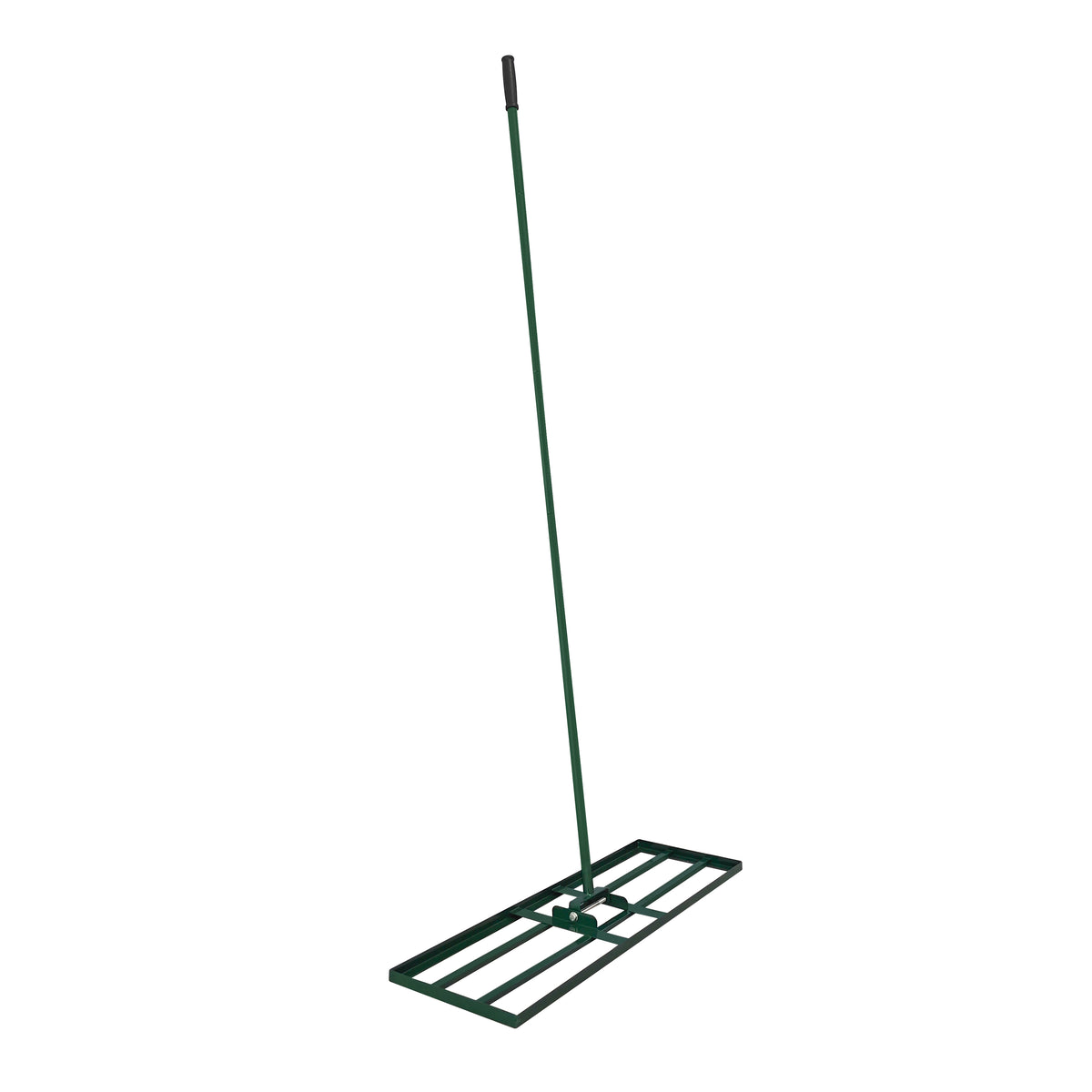 Green 100cm lawn leveller with a long handle and a sturdy rectangular base, designed for smoothing and leveling soil or grass surfaces