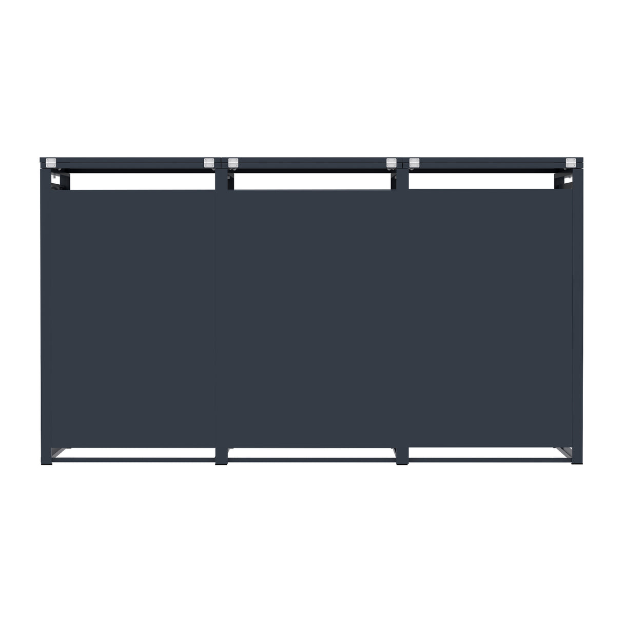 Triple Wheelie Bin Metal Storage - Anthracite Grey Wood