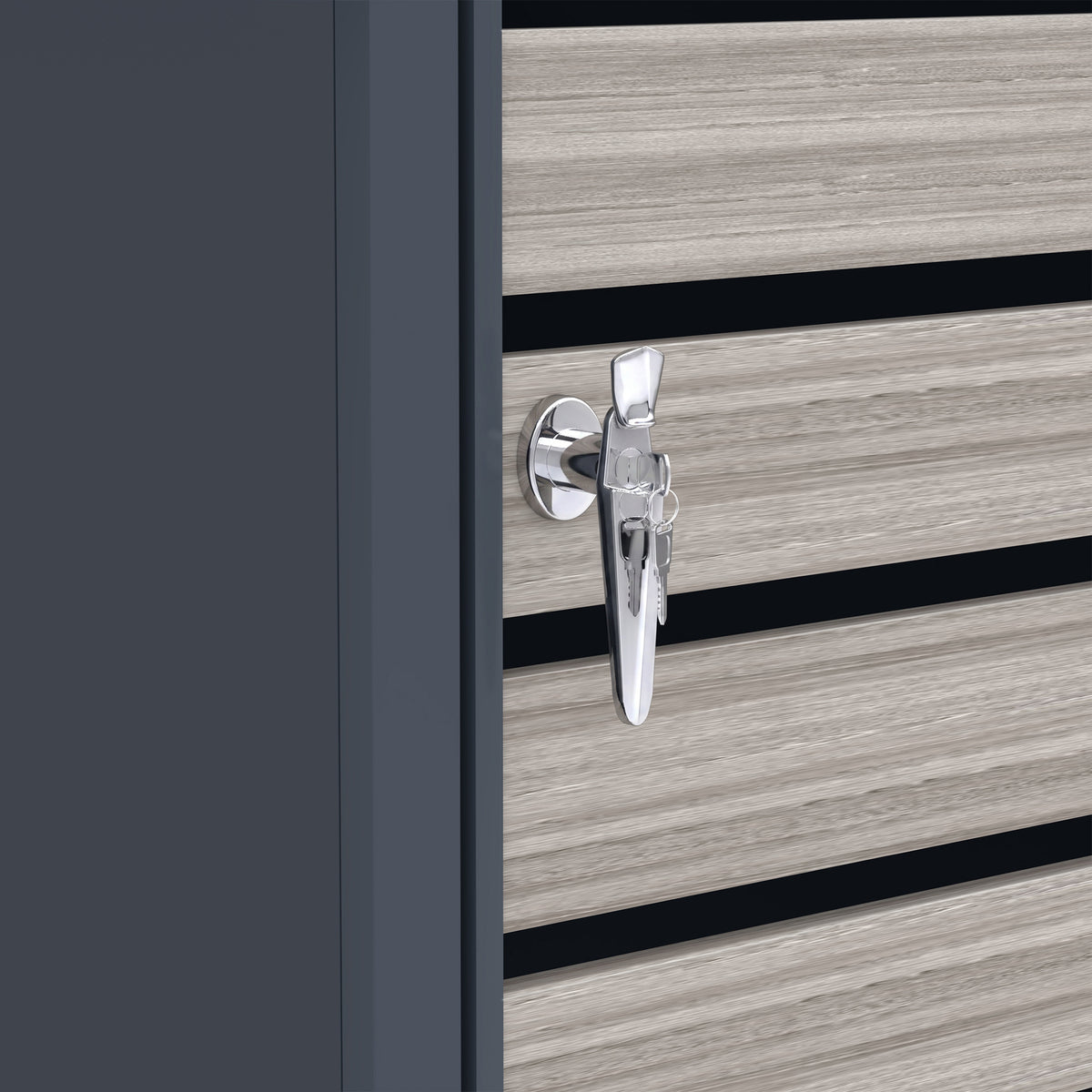 Quadruple Wheelie Bin Metal Storage - Anthracite Grey Wood - view 6