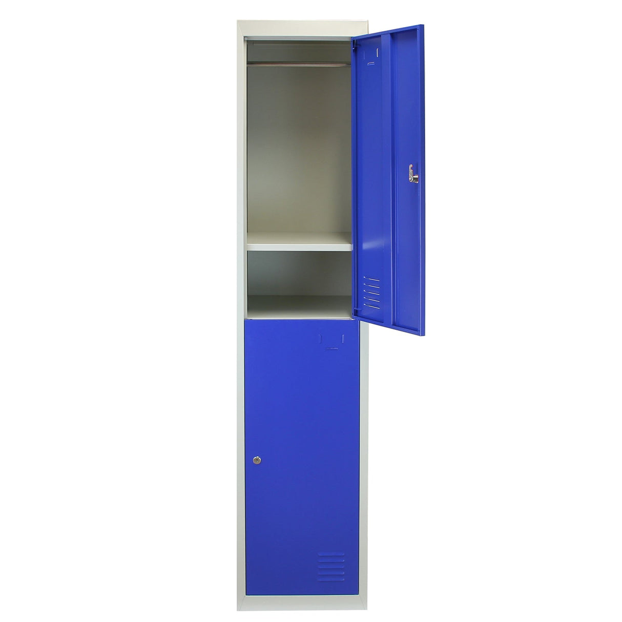 Metal Storage Lockers - Two Doors, Flatpacked, Blue