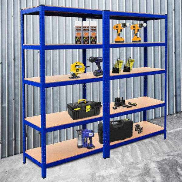 2 x T-RAX Blue Metal Racking Units 75cm x 150cm x 30cm