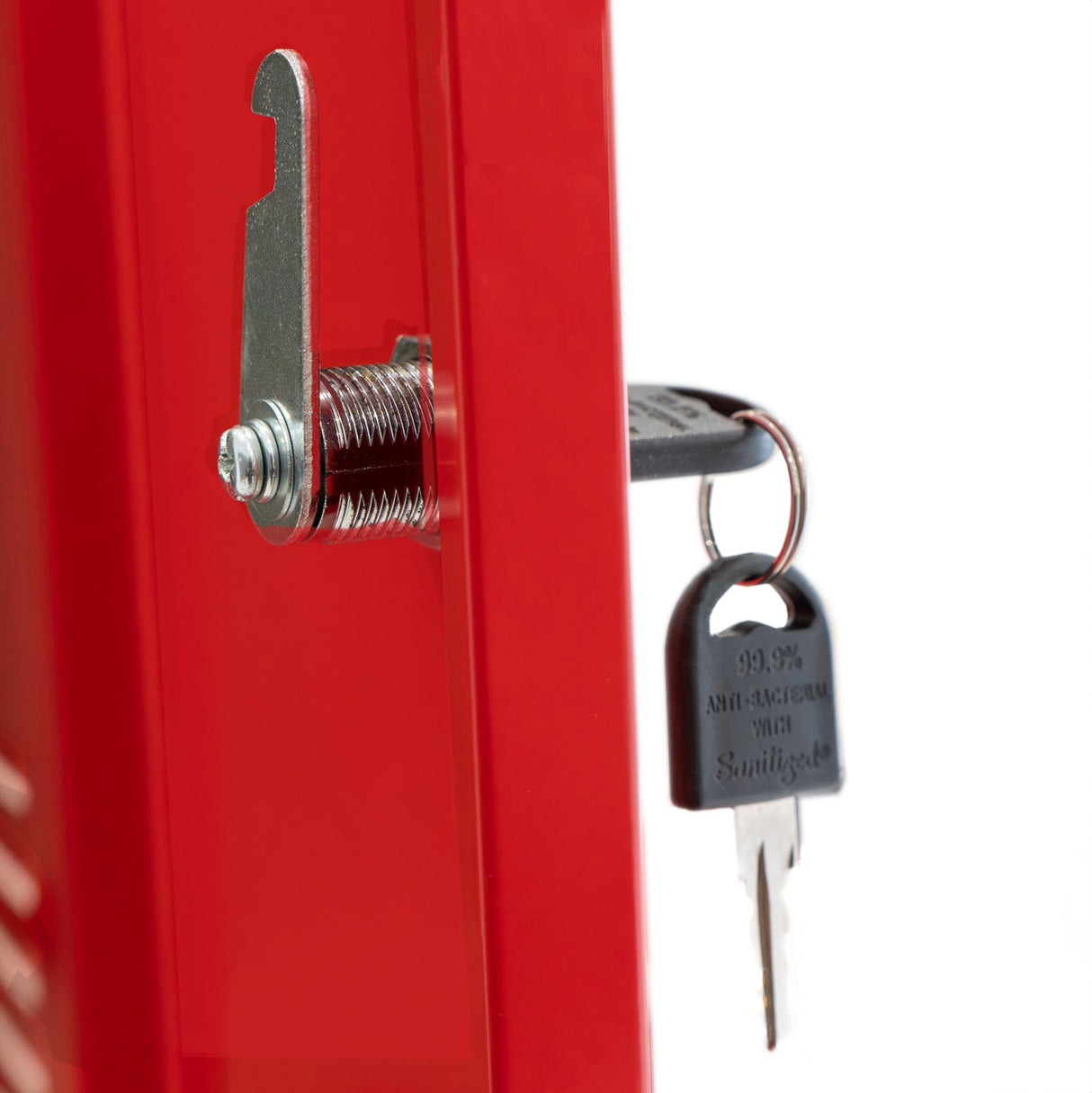 3 x Metal Storage Lockers - Four Doors, Red