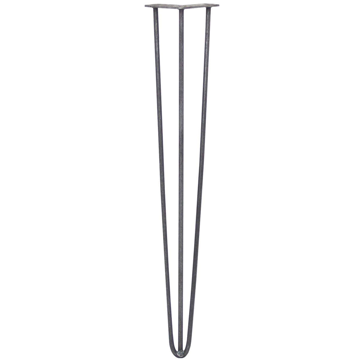 4 x 28" Hairpin Legs - 3 Prong - 10mm - Raw Steel