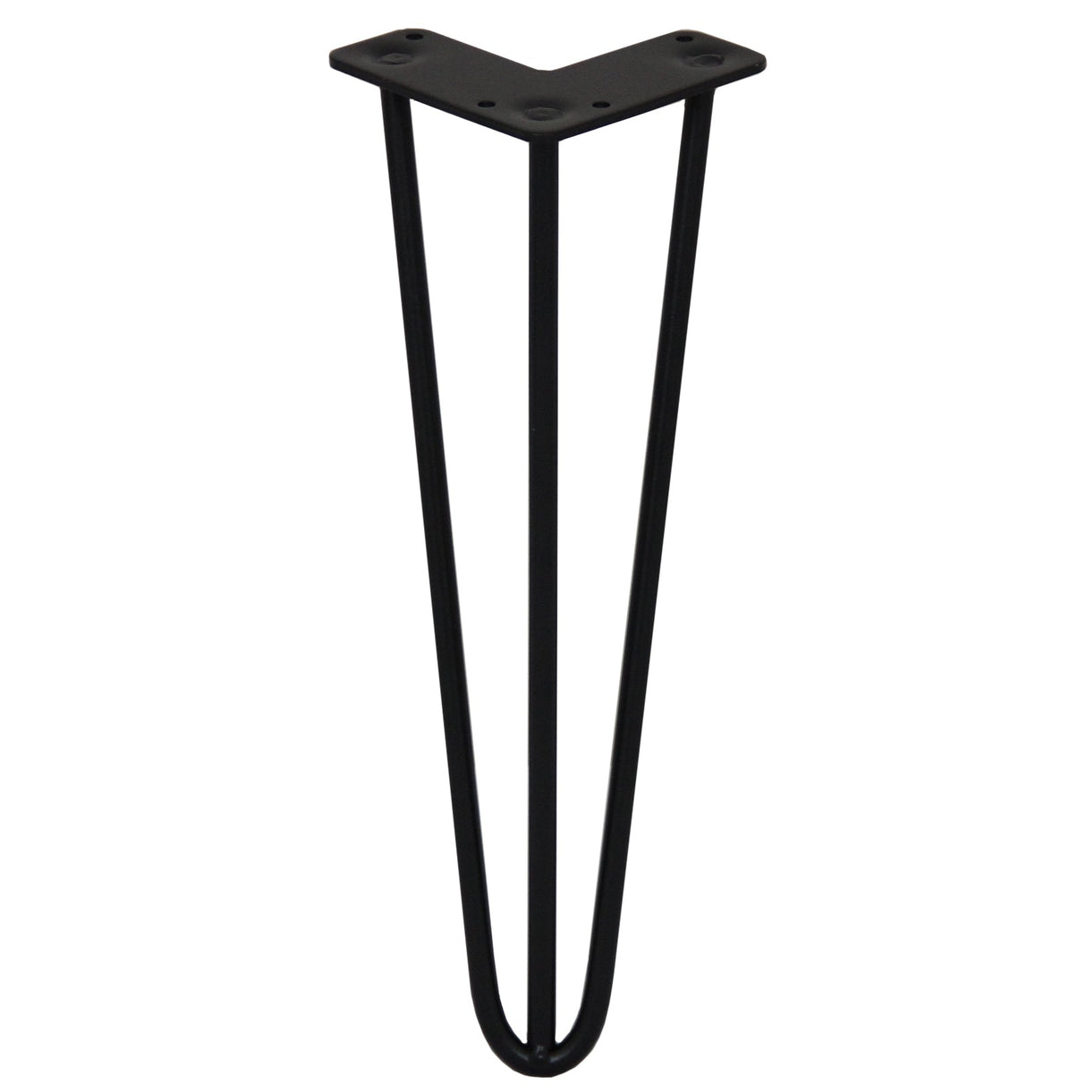 4 x 14" Hairpin Legs - 3 Prong - 10mm - Black