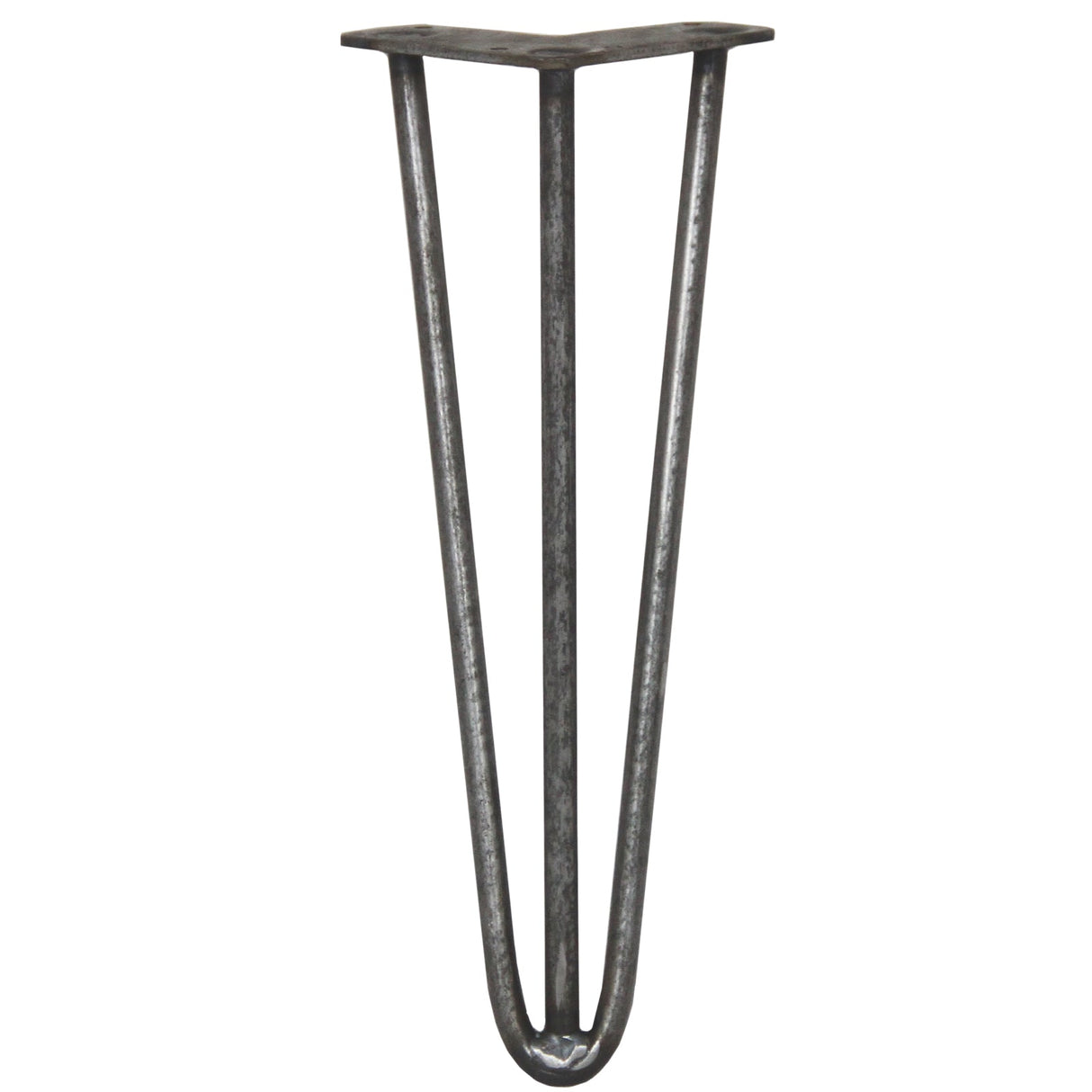 4 x 14" Hairpin Legs - 3 Prong - 12mm - Raw Steel