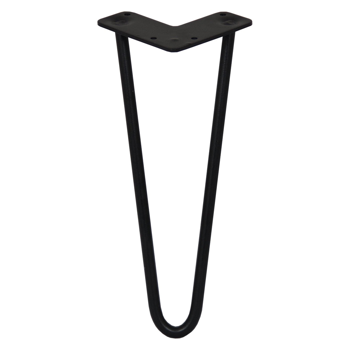4 x 12" Hairpin Legs - 2 Prong - 12mm - Black