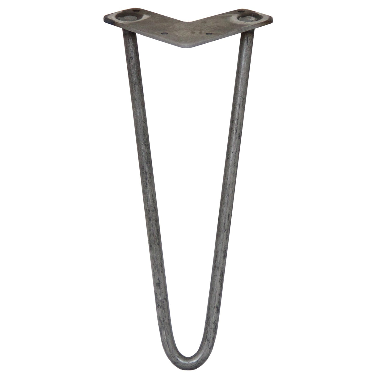 4 x 12" Hairpin Legs - 2 Prong - 12mm - Raw Steel