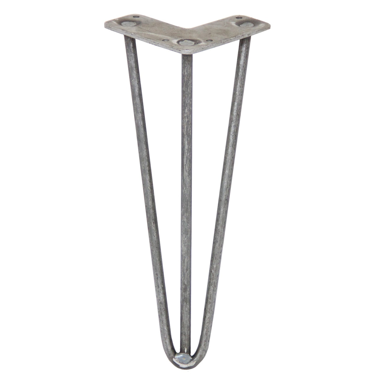 4 x 12" Hairpin Legs - 3 Prong - 10mm - Raw Steel