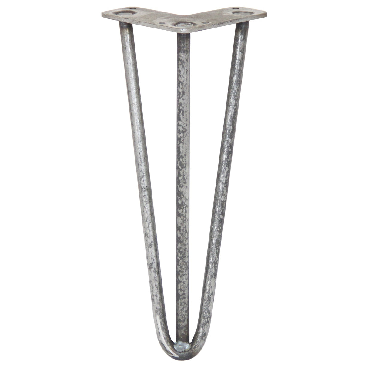 4 x 12" Hairpin Legs - 3 Prong - 12mm - Raw Steel