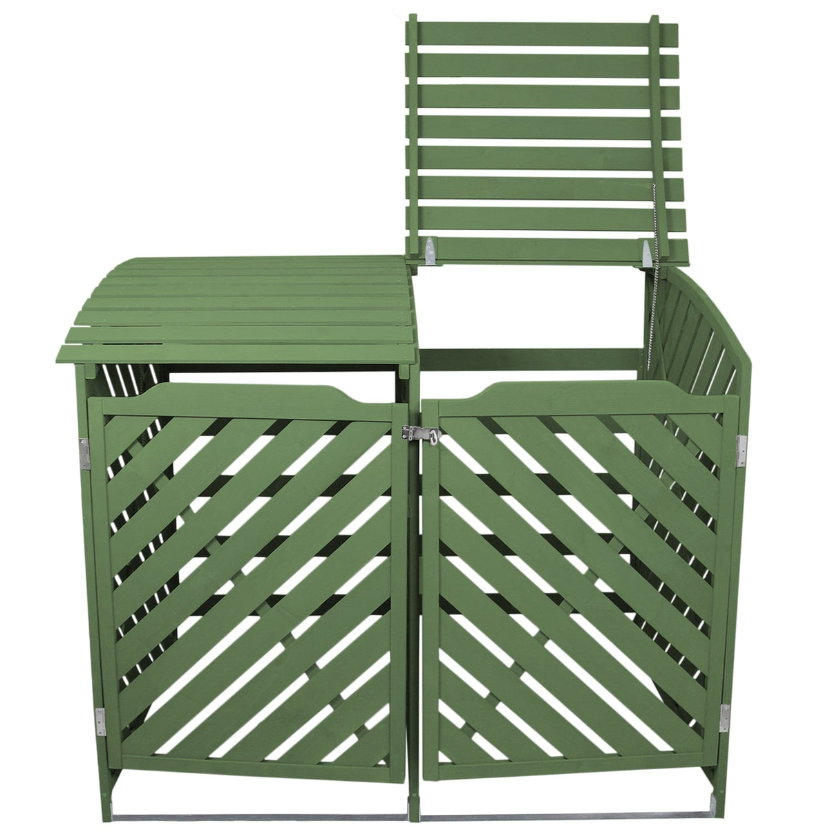 Sage Green Double Wheelie Bin Storage
