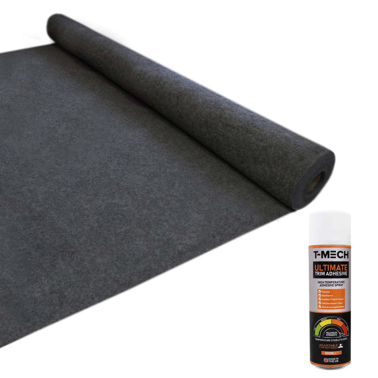 Van Carpet Lining / Anthracite Dark Grey & 5 Adhesive Cans